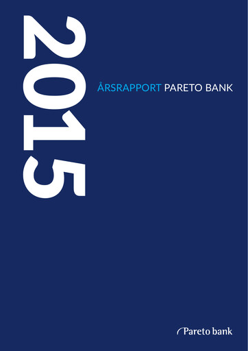 Thumbnail Pareto Bank Annual Report 2015