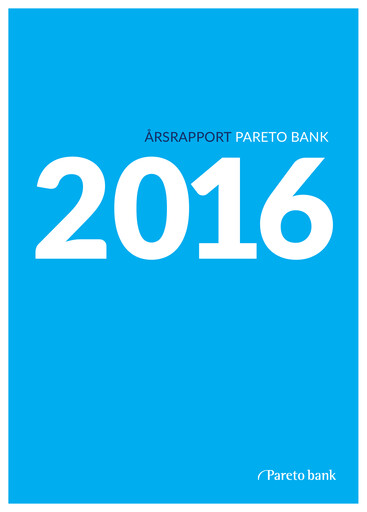 Thumbnail Pareto Bank Annual Report 2016