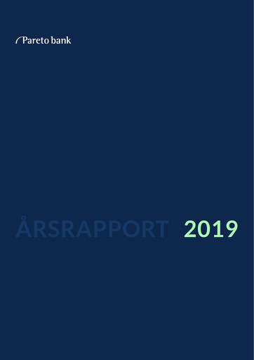 Thumbnail Pareto Bank Annual Report 2019