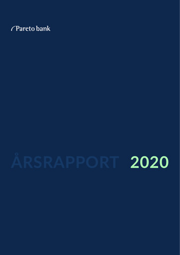 Thumbnail Pareto Bank Annual Report 2020