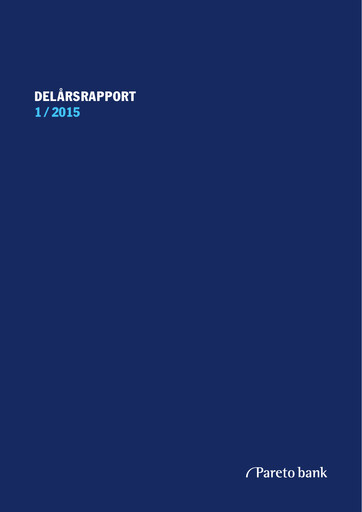 Thumbnail Pareto Bank Quarterly Report 2015-q1