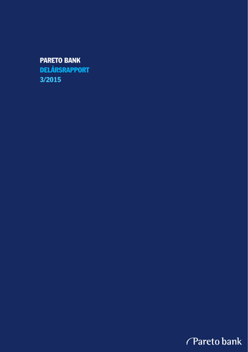 Thumbnail Pareto Bank Quarterly Report 2015-q3