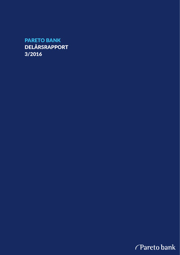 Thumbnail Pareto Bank Quarterly Report 2016-q3