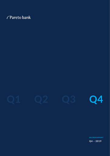 Thumbnail Pareto Bank Quarterly Report 2019-q4