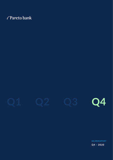 Thumbnail Pareto Bank Quarterly Report 2020-q4