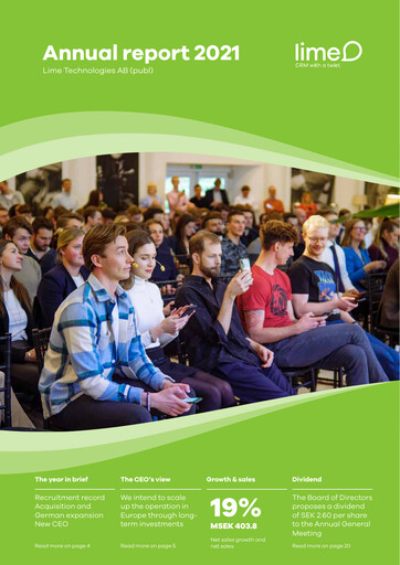 Thumbnail Lime Technologies AB Annual Report 2021