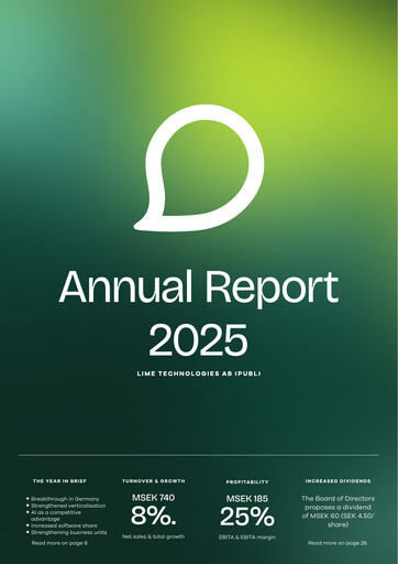 Thumbnail Lime Technologies AB Annual Report 2025