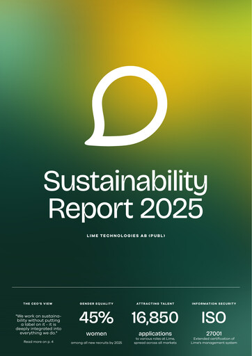 Thumbnail Lime Technologies AB Sustainability Report 2025