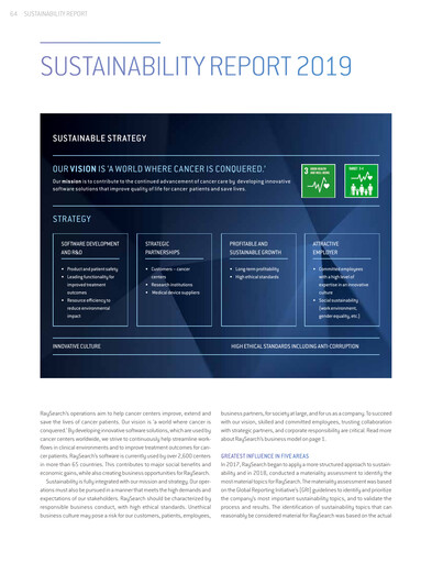 Miniature RaySearch Laboratories AB Rapport de durabilité 2019