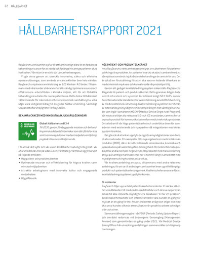 Miniature RaySearch Laboratories AB Rapport de durabilité 2021