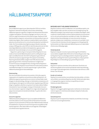 Miniature RaySearch Laboratories AB Rapport de durabilité 2024