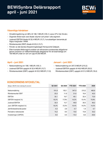 Thumbnail BEWi ASA Quarterly Report 2021-q2