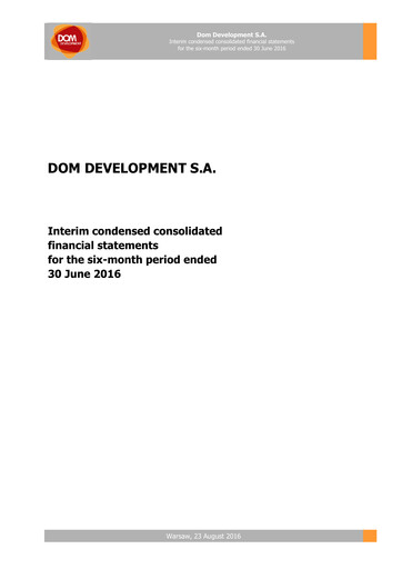 Thumbnail Dom Development Half-year Report 2016-h1
