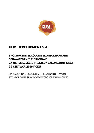 Thumbnail Dom Development Half-year Report 2010-h1