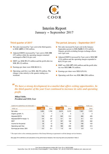 Thumbnail Coor Service Management Holding AB Quarterly Report 2017-q3