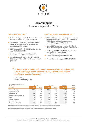 Thumbnail Coor Service Management Holding AB Quarterly Report 2017-q3