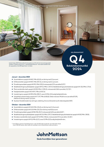 Miniature John Mattson Fastighetsföretagen Rapport financier 2024