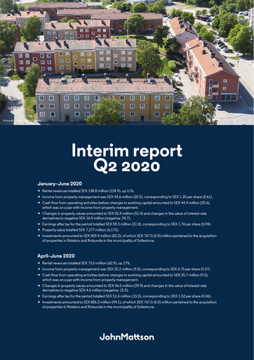 Vorschaubild John Mattson Fastighetsföretagen Halbjahresbericht 2020-h1