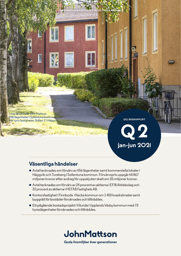 Vorschaubild John Mattson Fastighetsföretagen Halbjahresbericht 2021-h1
