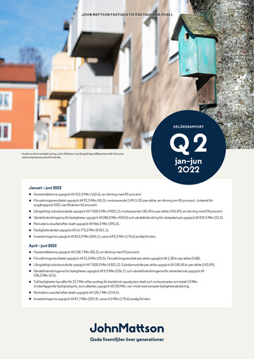 Vorschaubild John Mattson Fastighetsföretagen Halbjahresbericht 2022-h1