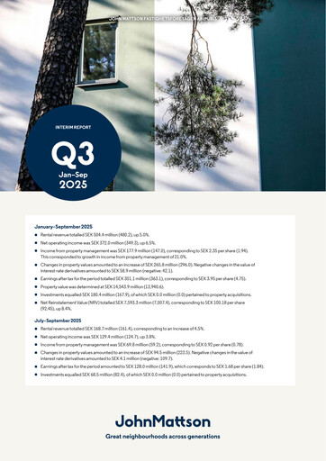 Thumbnail John Mattson Fastighetsföretagen Quarterly Report 2025-q3