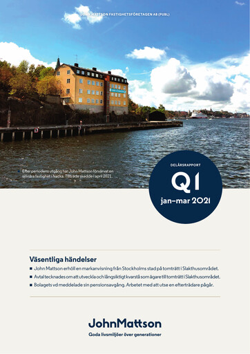Thumbnail John Mattson Fastighetsföretagen Quarterly Report 2021-q1