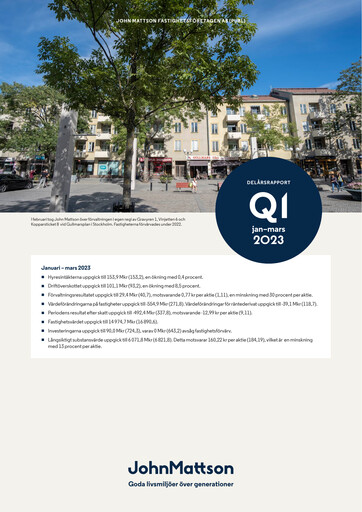 Thumbnail John Mattson Fastighetsföretagen Quarterly Report 2023-q1