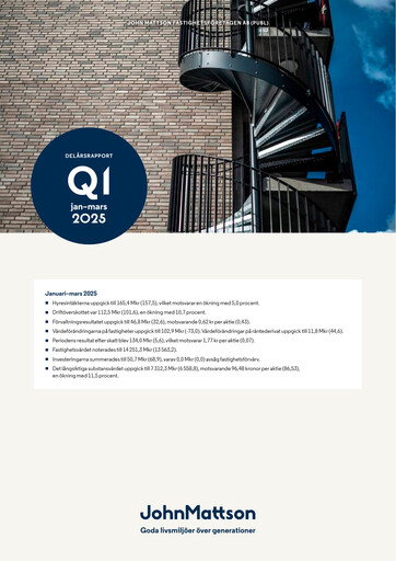Miniature John Mattson Fastighetsföretagen Rapport trimestriel 2025-q1