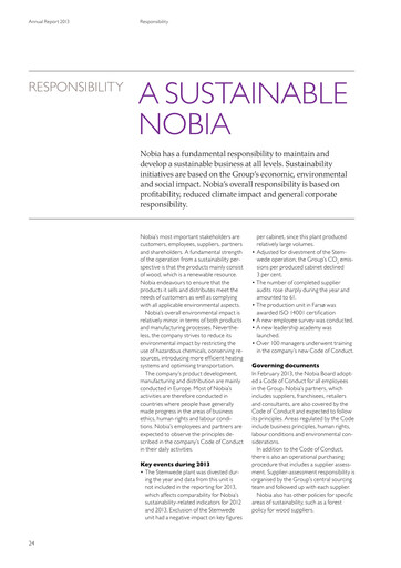Thumbnail Nobia AB Sustainability Report 2013