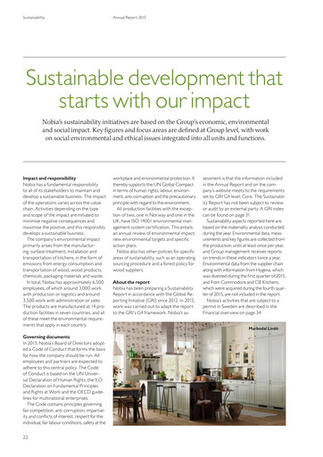 Thumbnail Nobia AB Sustainability Report 2015