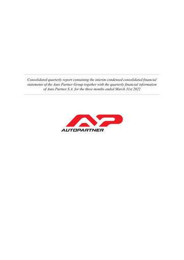 Thumbnail Auto Partner Quarterly Report 2022-q1