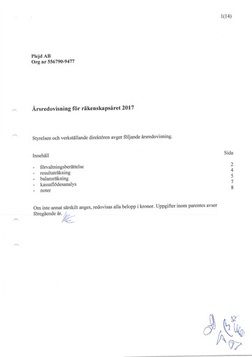 Thumbnail Plejd AB Annual Report 2017