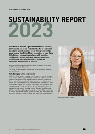 Vorschaubild MilDef Group Nachhaltigkeitsbericht 2023