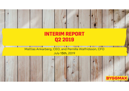 Thumbnail Byggmax Group Quarterly Report 2019-q2