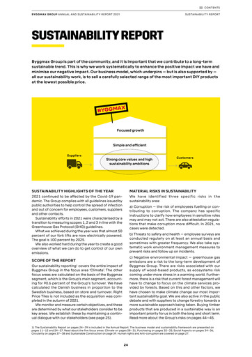 Thumbnail Byggmax Group Sustainability Report 2021