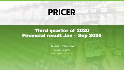 Thumbnail Pricer AB Quarterly Report 2020-q3