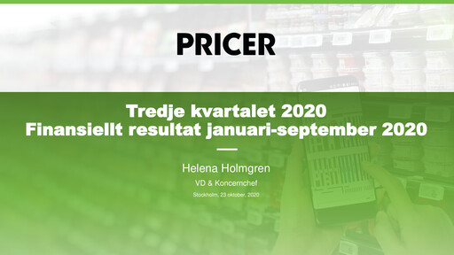 Thumbnail Pricer AB Quarterly Report 2020-q3