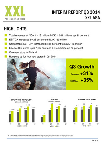 Thumbnail XXL ASA Quarterly Report 2014-q3