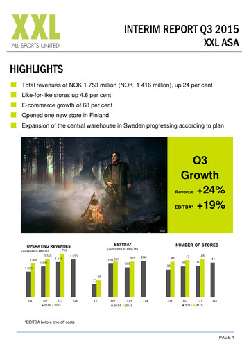 Thumbnail XXL ASA Quarterly Report 2015-q3