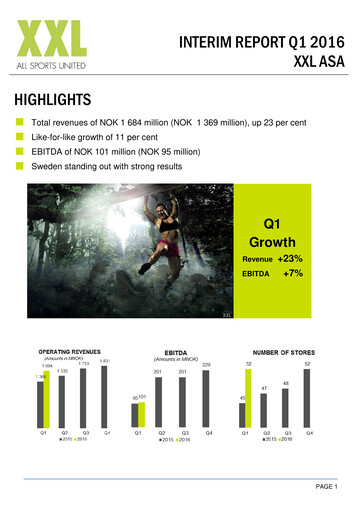 Thumbnail XXL ASA Quarterly Report 2016-q1