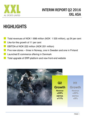 Thumbnail XXL ASA Quarterly Report 2016-q2