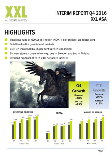 Thumbnail XXL ASA Quarterly Report 2016-q4