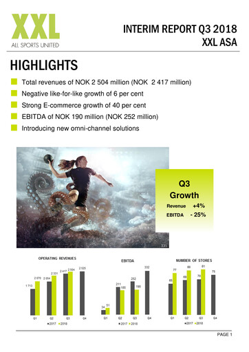 Thumbnail XXL ASA Quarterly Report 2018-q3