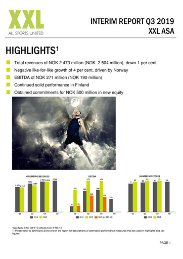 Thumbnail XXL ASA Quarterly Report 2019-q3