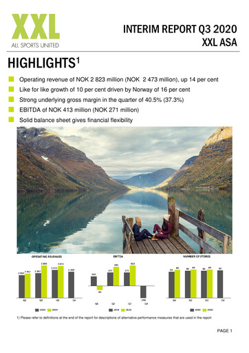 Thumbnail XXL ASA Quarterly Report 2020-q3