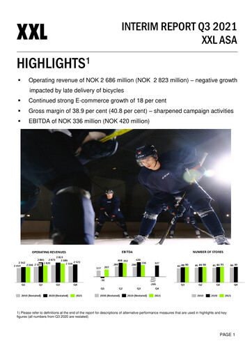 Thumbnail XXL ASA Quarterly Report 2021-q3