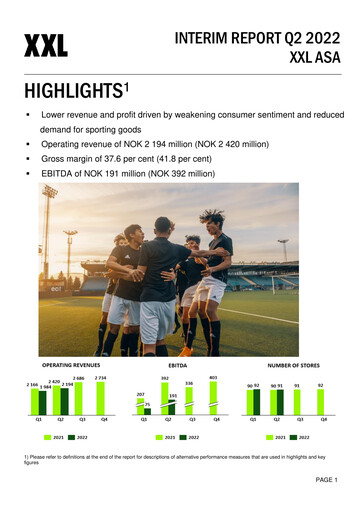 Thumbnail XXL ASA Quarterly Report 2022-q2
