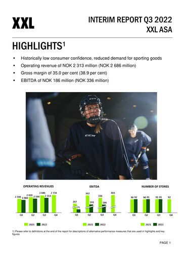 Thumbnail XXL ASA Quarterly Report 2022-q3
