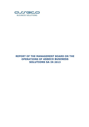 Thumbnail Asseco Business Solutions Annual Report 2013
