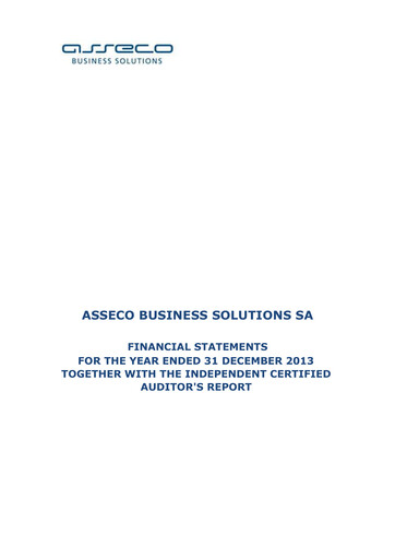 Miniature Asseco Business Solutions Bilan financier 2013